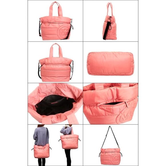 S Michael Kors Rae Sunset Rose Nylon Extra Large Tote 35F1U5RT3C Pink $398 - Picture 15 of 15